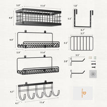 Load image into Gallery viewer, Hair Tool Organizer Wall Mount Metal Hair Dryer Holder with 3 Tier Shelf Storage Wire Basket Hook, Hot Tools Organizer Cabinet Door Flat Iron Holder for Blow Dryer, Curling Iron, Straightener
