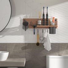 Načíst obrázek do prohlížeče Galerie, Wooden Hair Dryer Holder Wall Mount,Bathroom Organizer for Styling Tools
